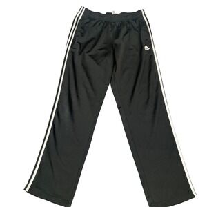 Adidas Mens Black 3-Stripe Track Pants Large Recycled Polyester RN88387